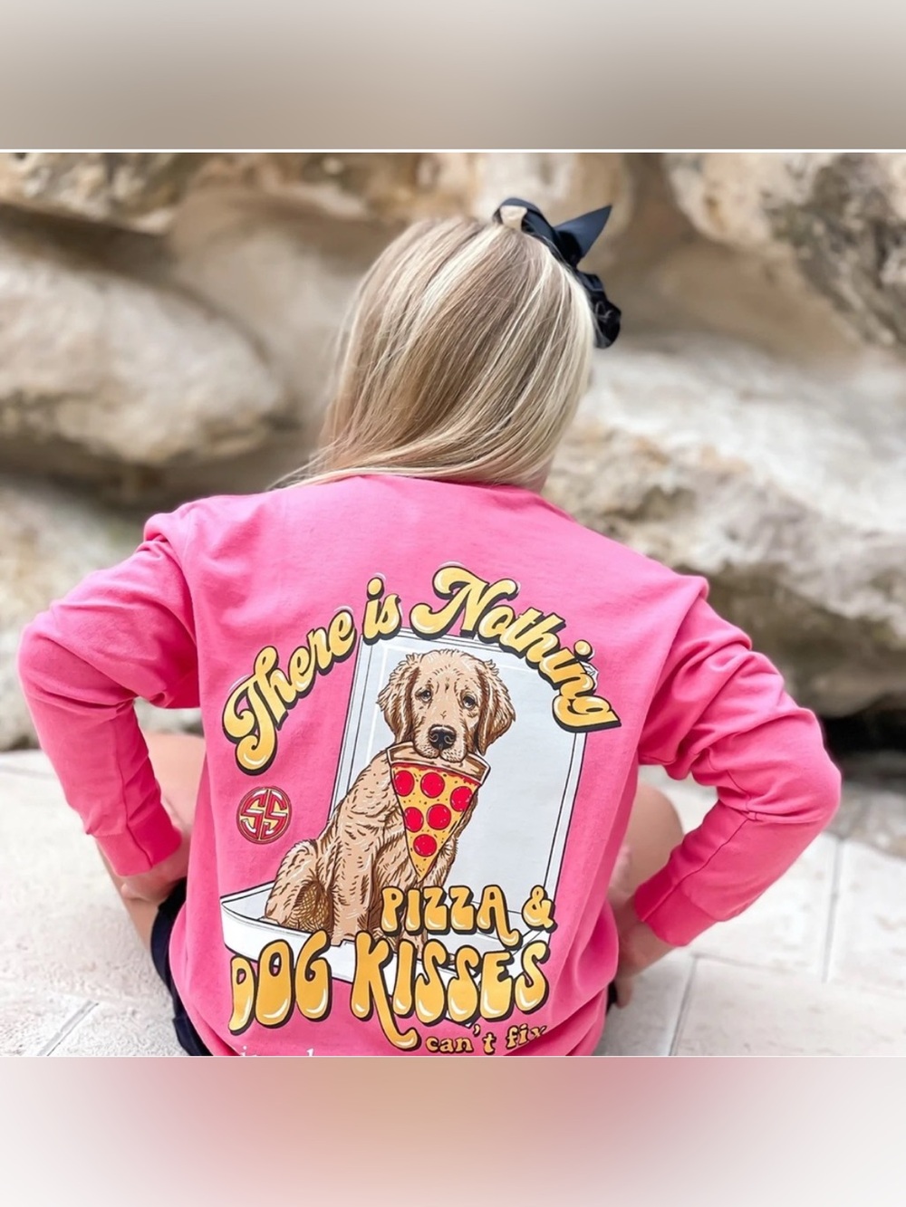 Simply Southern Rescue Collection Pizza and Dog Kisses L/S T-Shirt